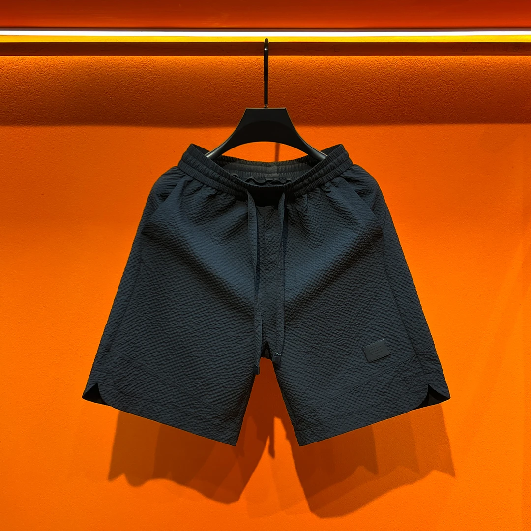 美式潮牌冰丝短裤男士夏季薄款宽松休闲沙滩裤运动速干五分裤男款