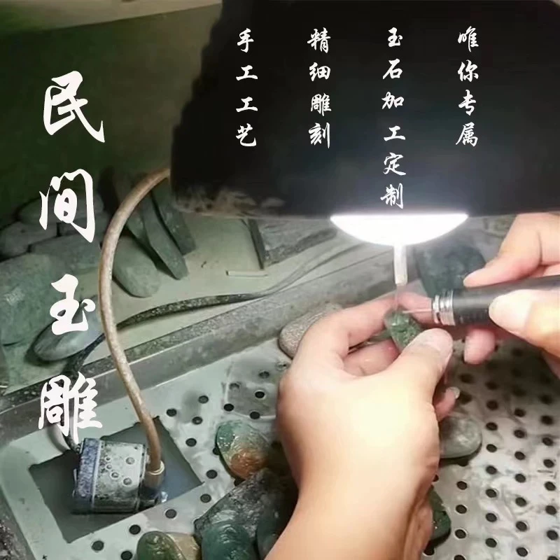 私人定制和田玉平安锁玉石来料代加工纯手工雕刻手镯芯抛光设计