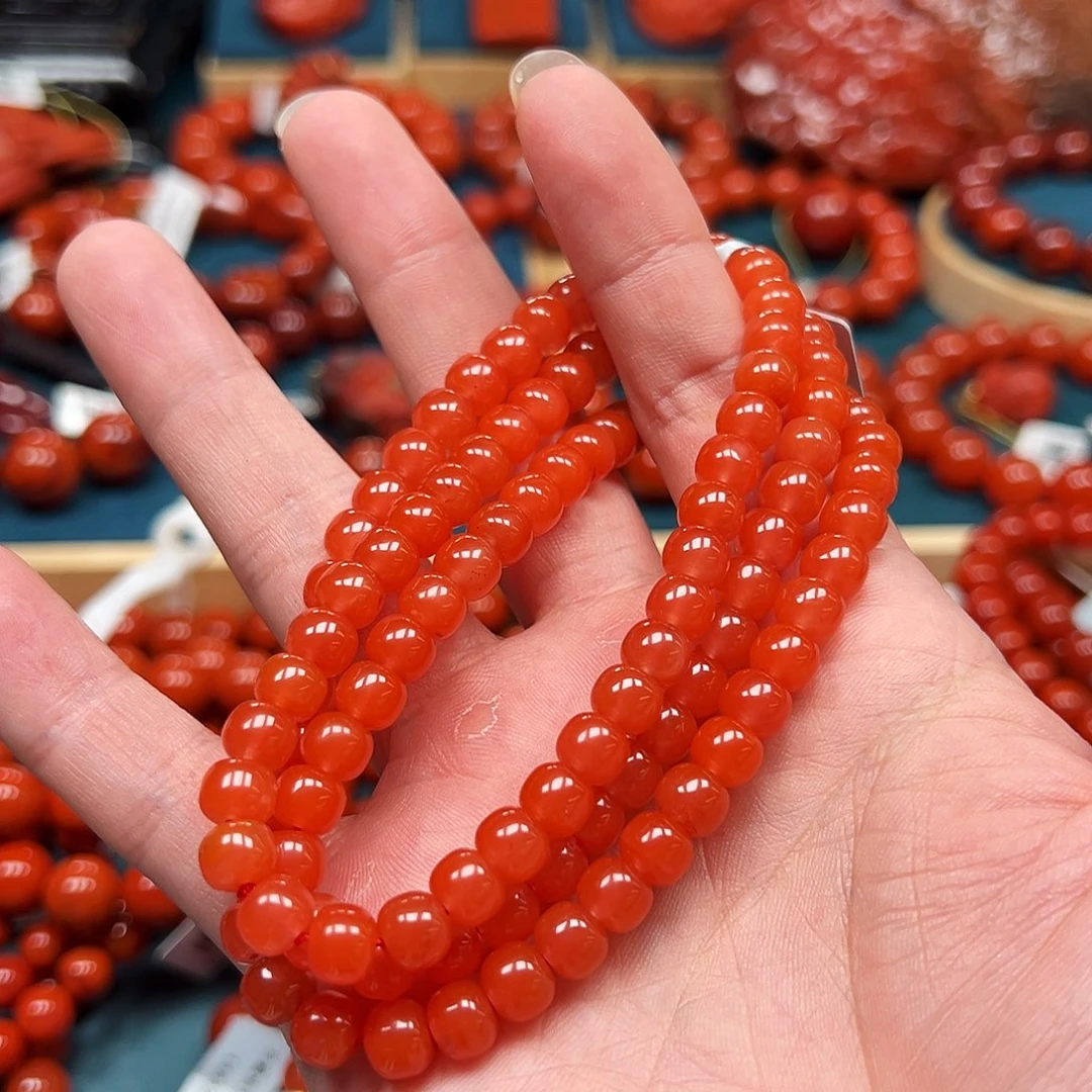南红玛瑙未镶嵌手链