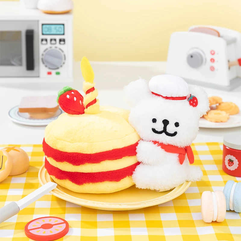 【X11】快闪同款 线条小狗蛋糕毛绒摆件 可爱甜品小狗氛围感摆件