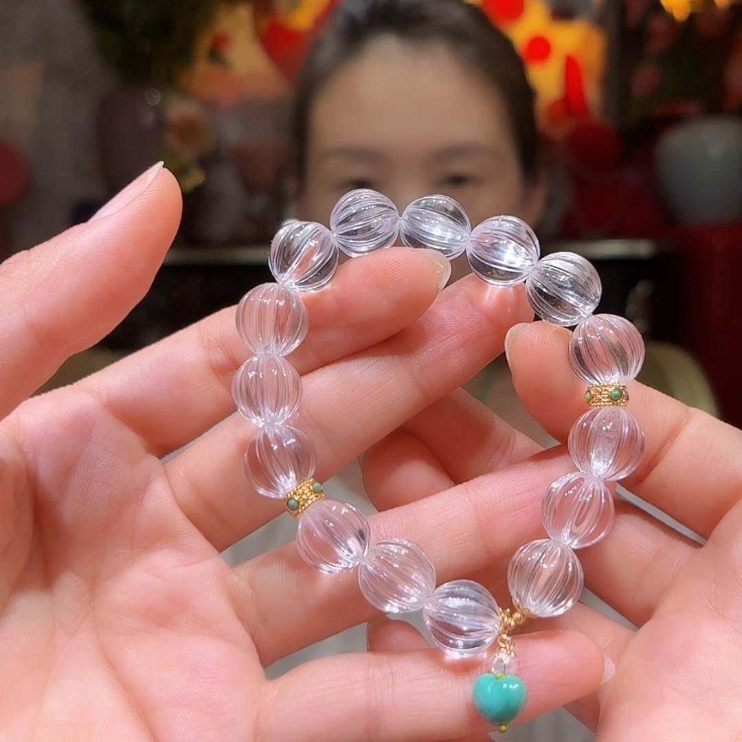 水晶手链18K金镶嵌手串