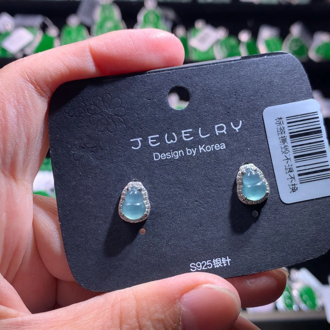 【闪购商品】银S925镶嵌翡翠耳饰