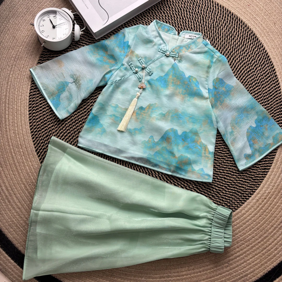 【国风亲子装】IEF/爱依服春夏女童古装新中式国风旗袍上下套装裙