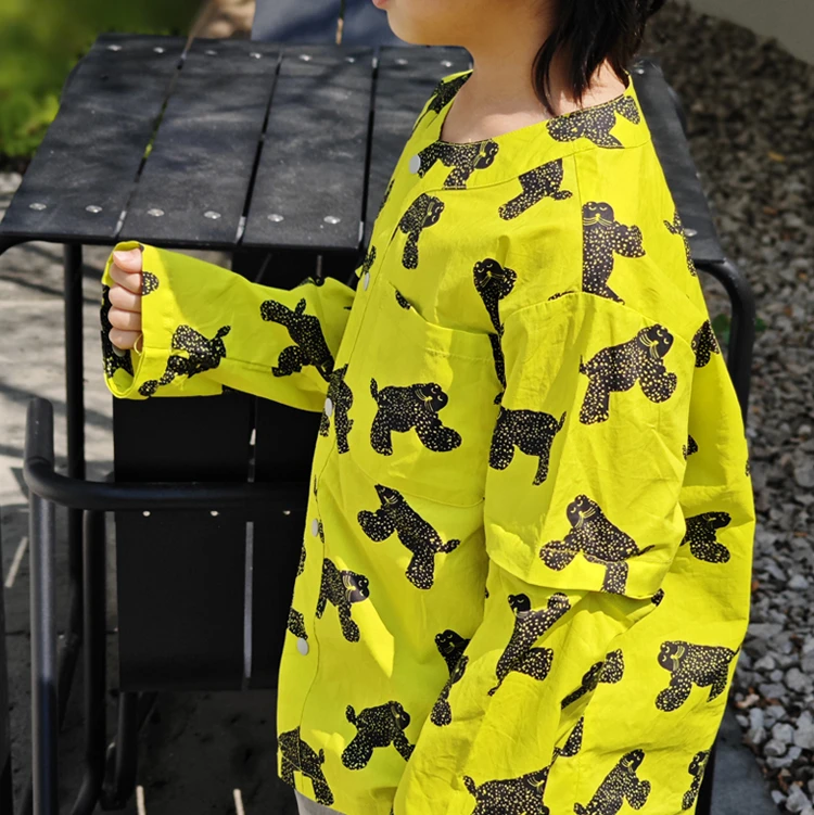 ppapa 机能两穿印花全棉可拆卸袖子儿童衬衣衬衫外套 913696