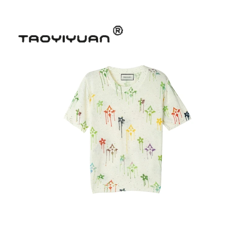 【宠粉专属】轻奢亮片重工女士五角花毛衣套头中长款显瘦圆领3955