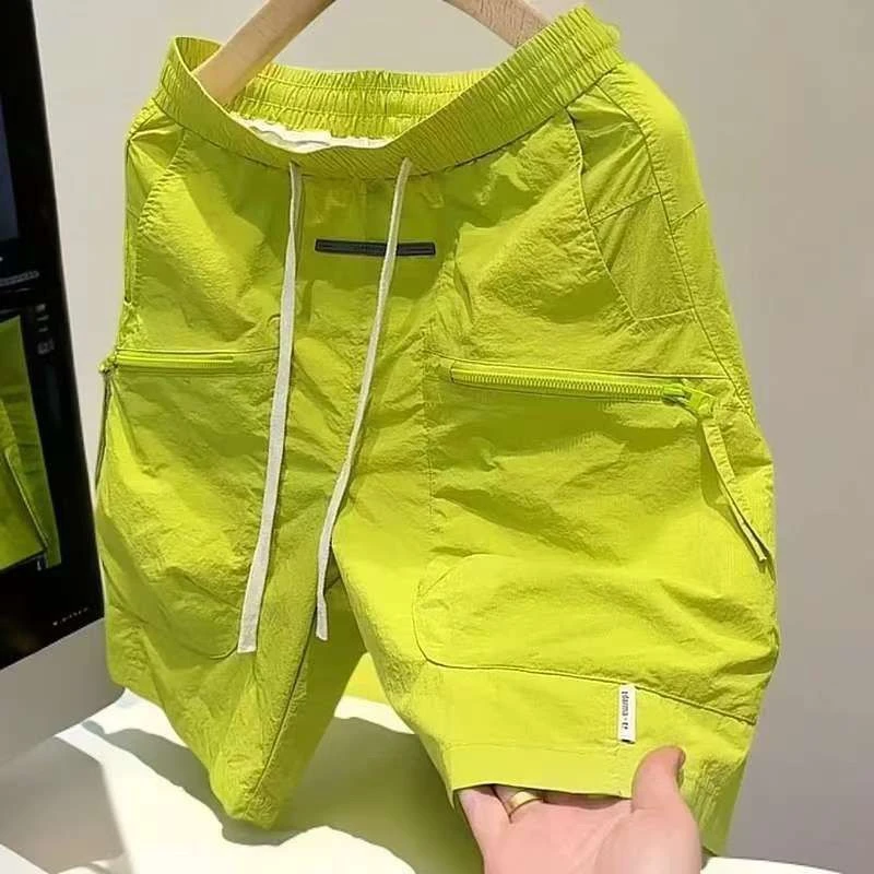 速干透气男士男款短裤五分青春工装宽松口袋拉链休闲运动潮流裤子