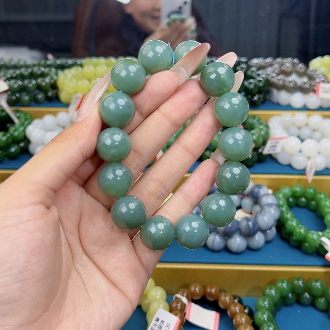 和田玉未镶嵌手链天然和田玉新疆且末蓝手串16微瑕