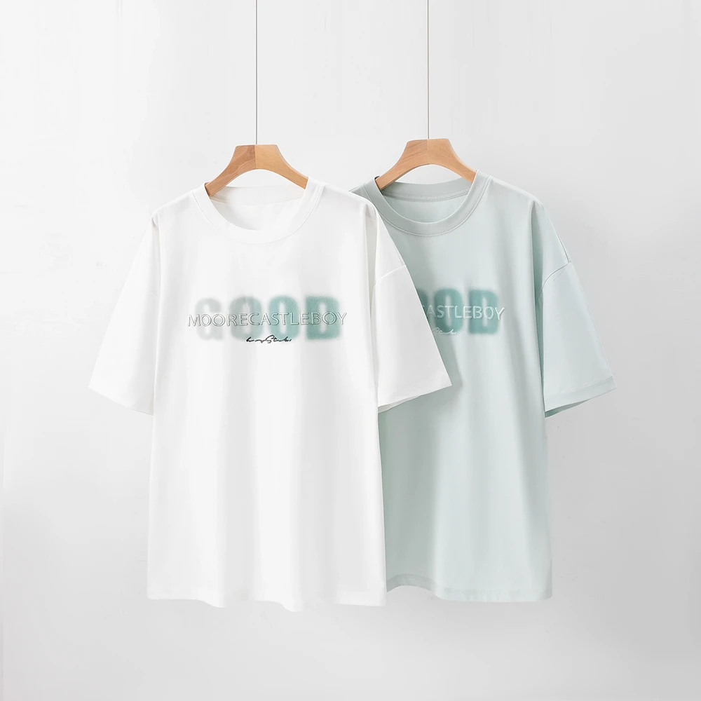 【抗皱耐穿T恤】青少年短袖T恤潮流后背英文字母印花夏季新款圆领