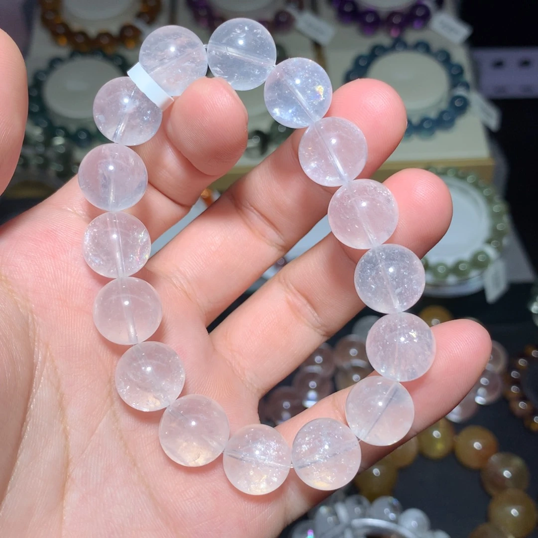 未镶嵌手链水晶哪*噜毕业级星空白草莓13mm