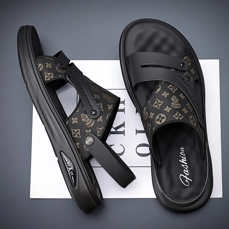 范希巴迪凉鞋男潮夏季时尚百搭软底沙滩鞋男士外穿防水防滑凉拖鞋