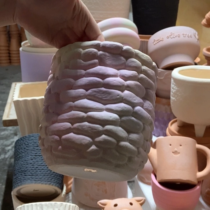 15×15 彩色石头盆 粗陶