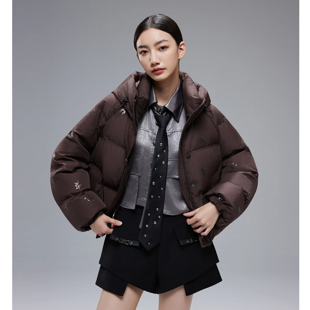 秋冬女新款保暖加厚白鹅绒羽绒服 D66662885