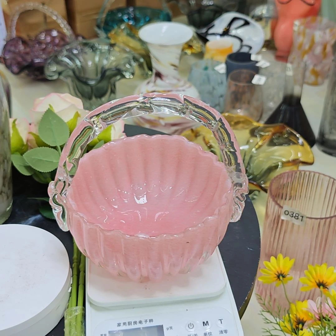 高20口15琉璃造型提篮花瓶