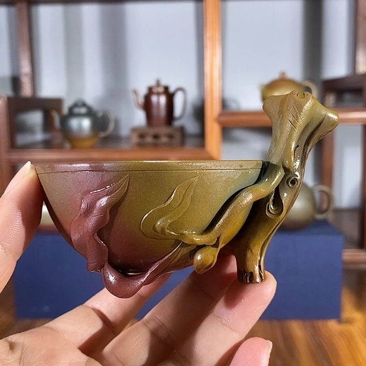 紫砂茶壶100cc桃杯 朱泥