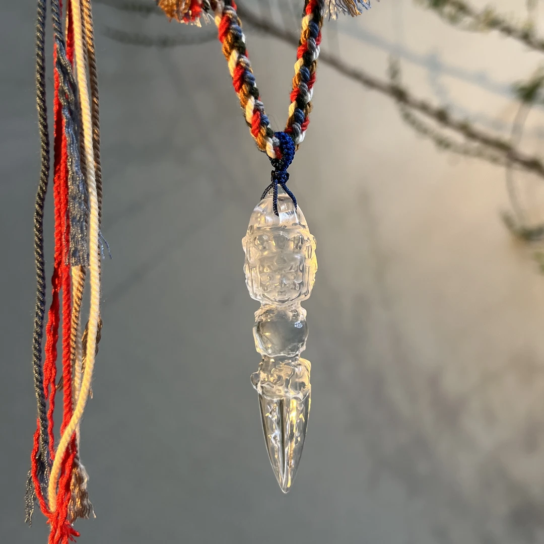 天然白水晶精工金刚杵藏风项链吊坠多样性发其一