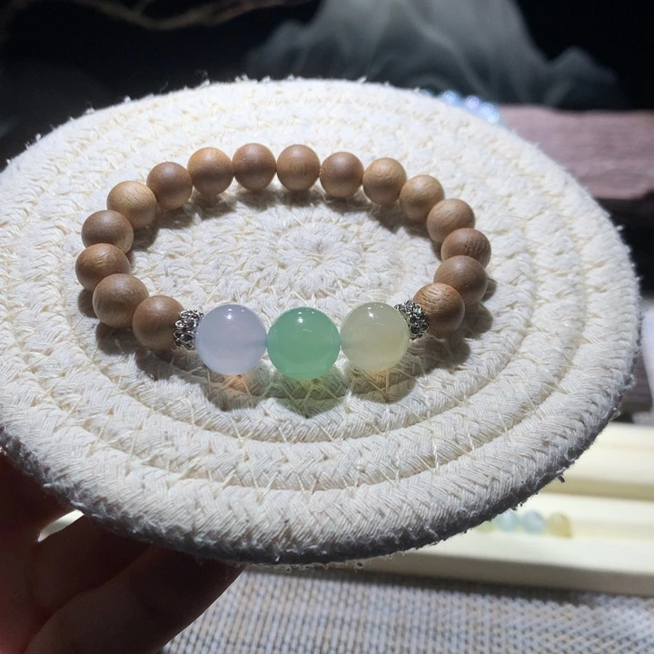 翡翠散珠天然马卡龙色手串卡11左右