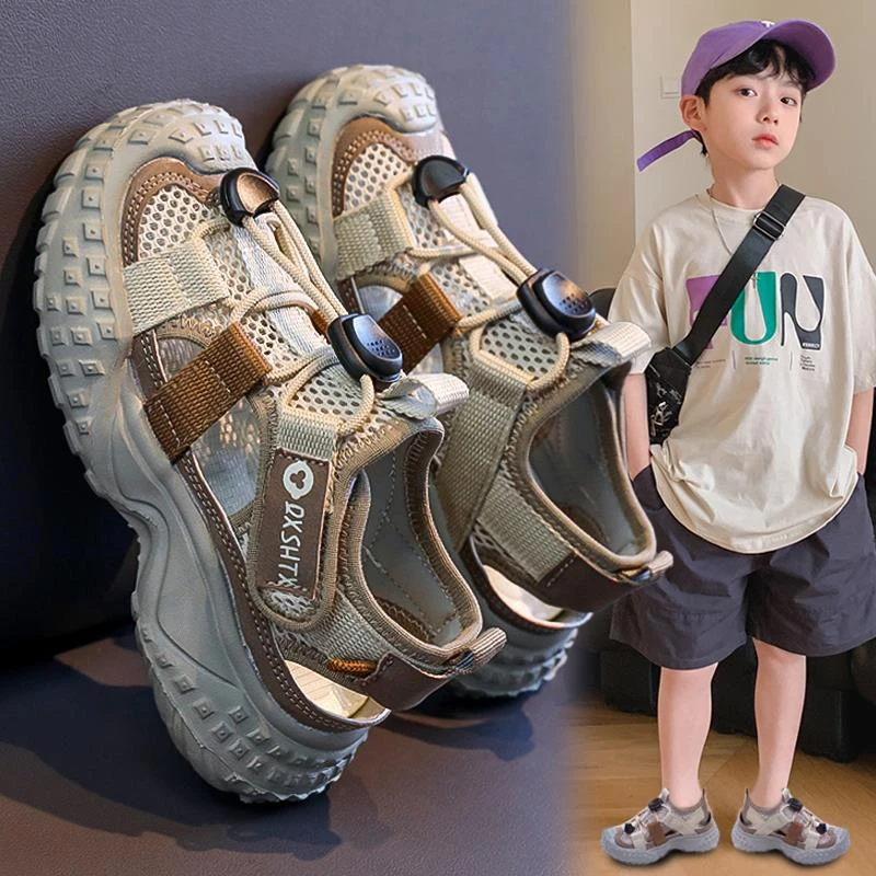 FAVMARTHA童鞋男童单网鞋2025夏季新款儿童运动溯溪鞋包头透气凉