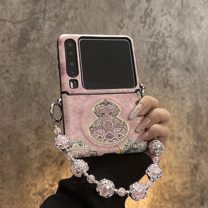 国风敦煌烫金葫芦适用华为purax手机壳典藏版mixflip2斜挎pocket2