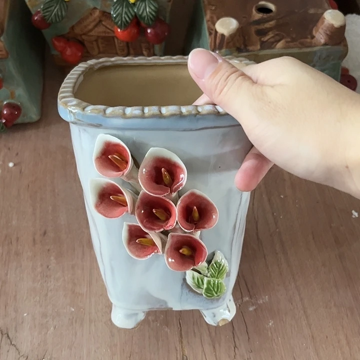 紫砂花盆粗陶材质多肉花盆