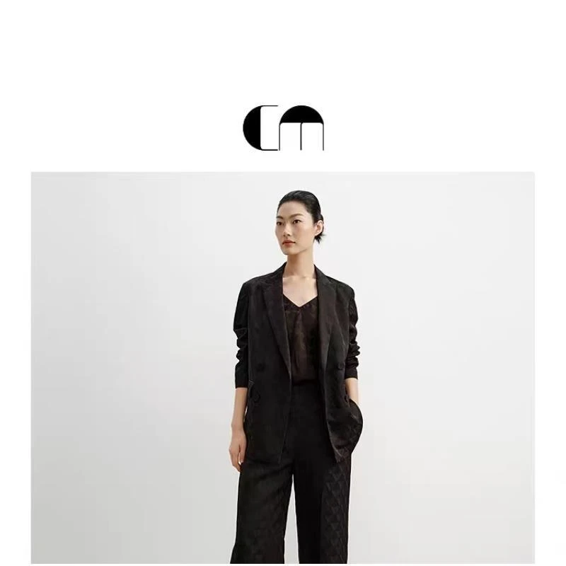 【刘彤推荐】COMME MOI吕燕-几何体画双排扣西装02J2W217-A04-H01