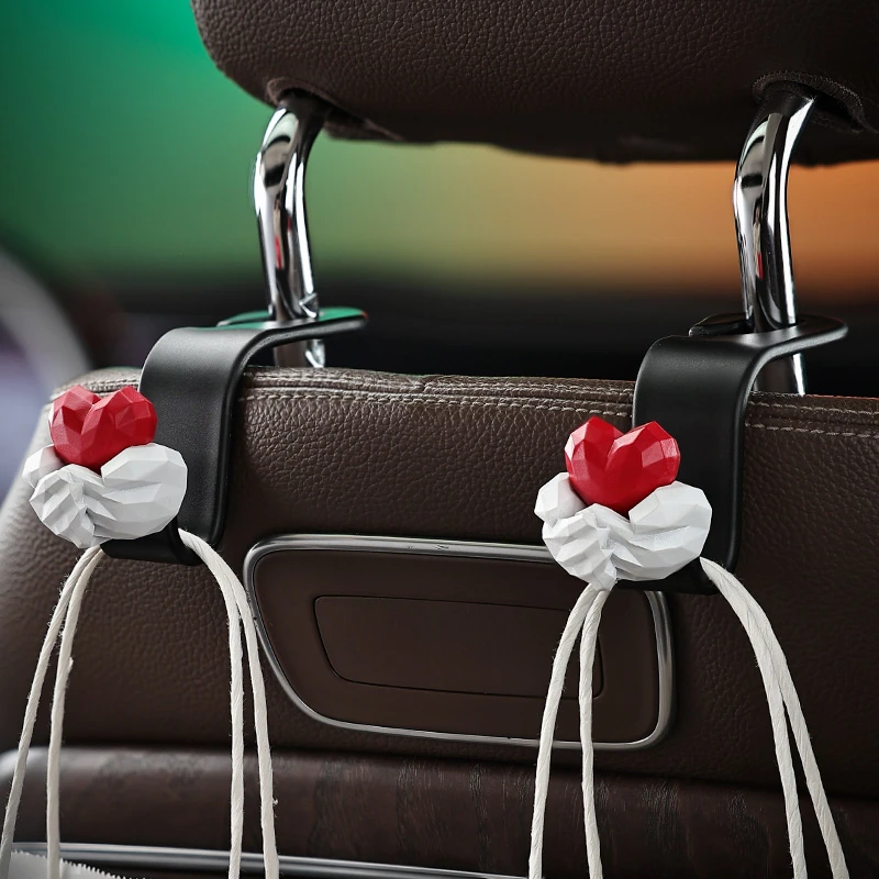 素手虹心汽车挂钩座椅背多功能置物小挂钩一对装车内装饰用品大全