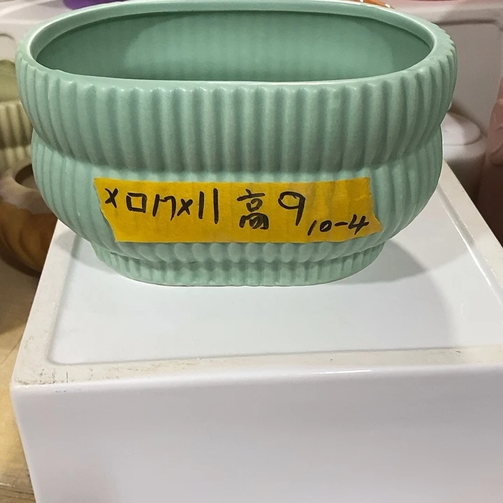 陶摆件陶瓷花盆有孔 瑕疵介意勿拍