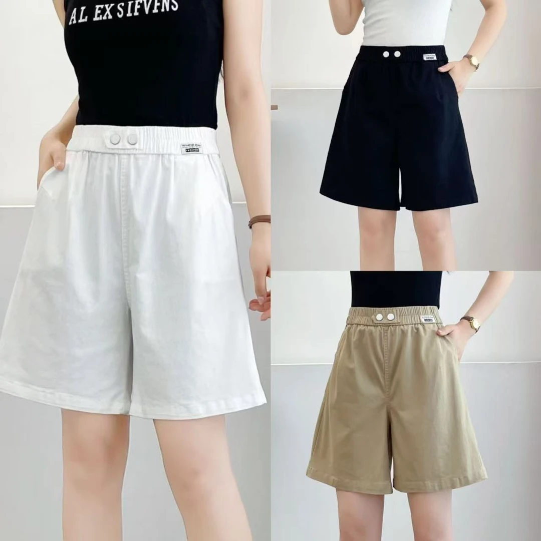 大码中高松紧腰弹力棉柔软舒适透气五分短裤5001（100-200斤）