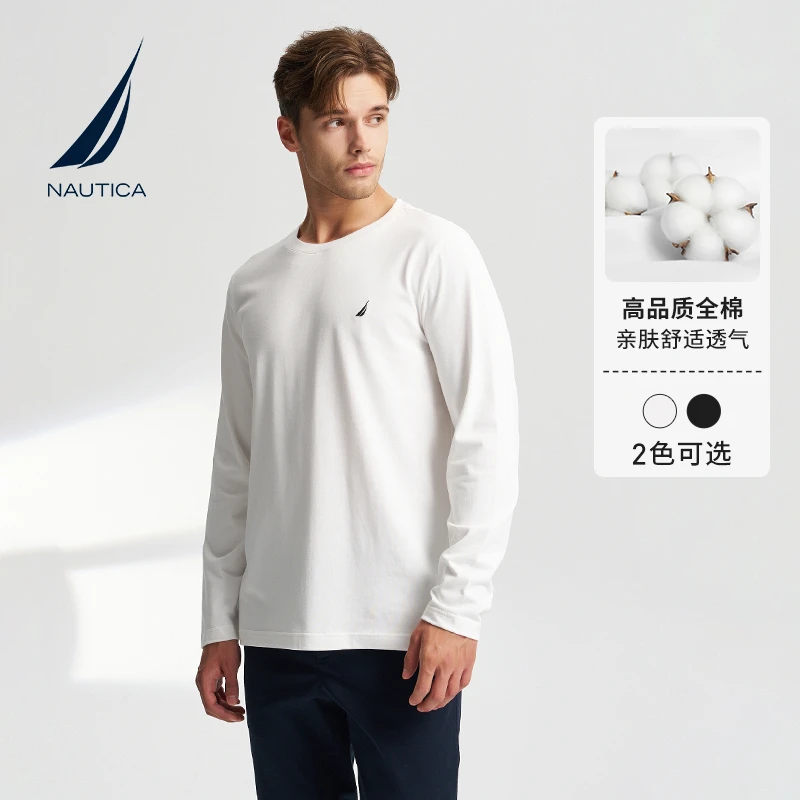 NAUTICA/诺帝卡男装春季柔软挺括全棉长袖T恤TO4301