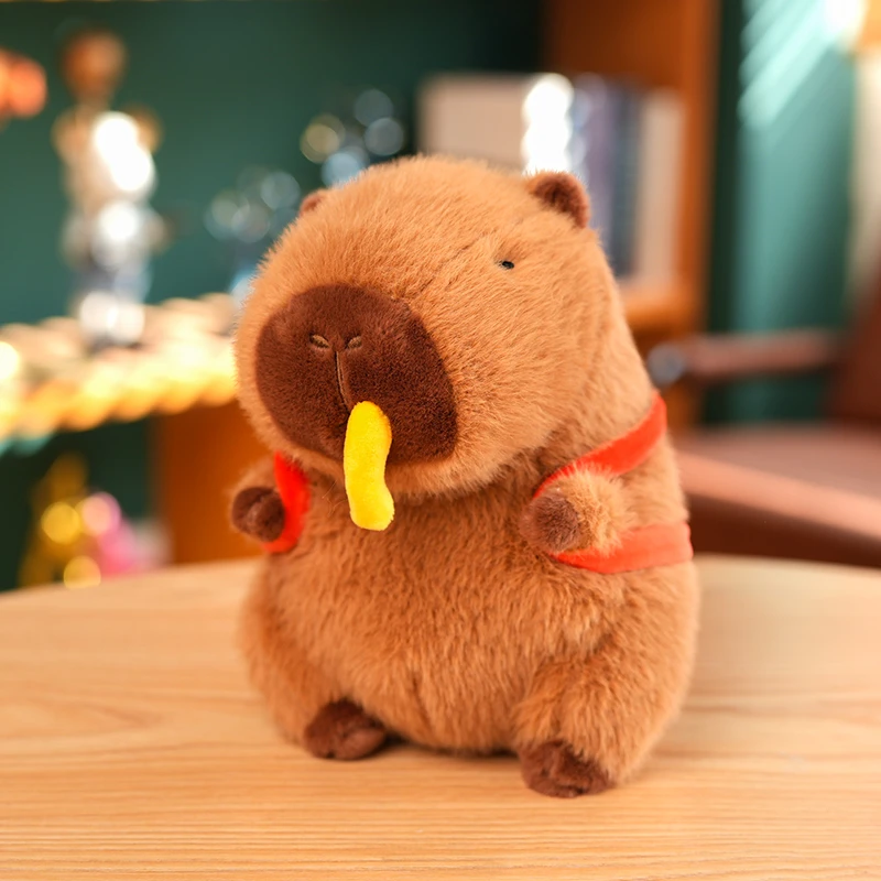 卡皮巴拉玩偶挂件薯条生日水豚娃娃公仔毛绒玩具女孩生日礼物挂饰