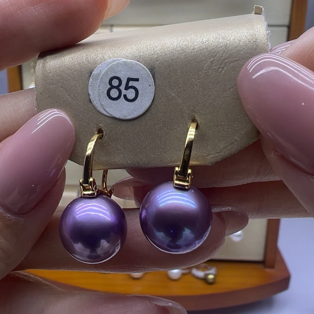 银S925镶嵌耳饰淡水珍珠