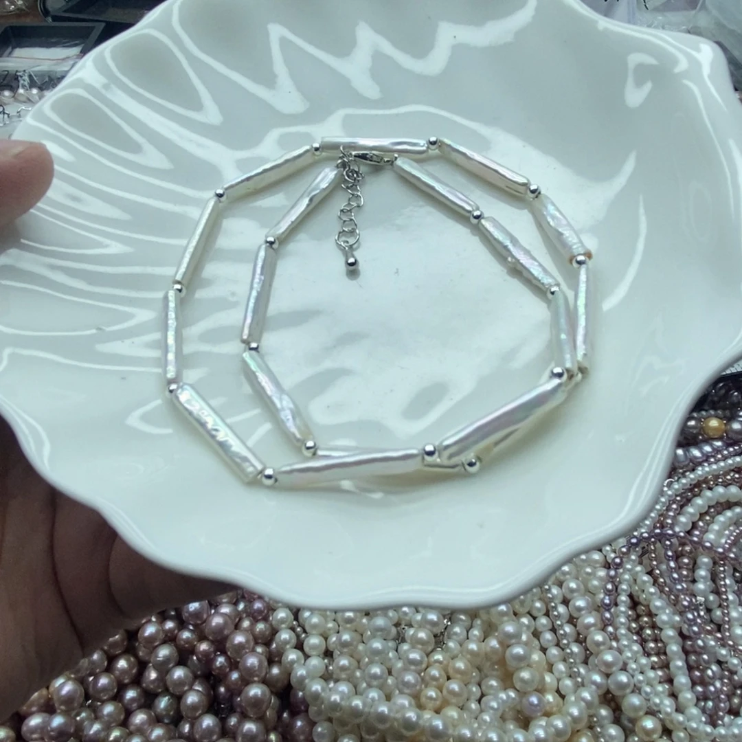 银S925镶嵌天然淡水珍珠无人工干预淡水珍珠8