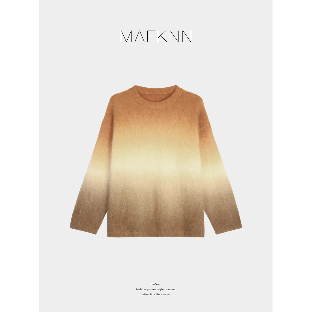 MAFKNN/玛肯时尚休闲简约纯色百搭圆领绵羊毛毛衣MK13243