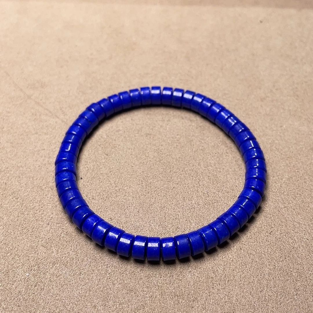 青金石未镶嵌6mm精工归圆药片手串