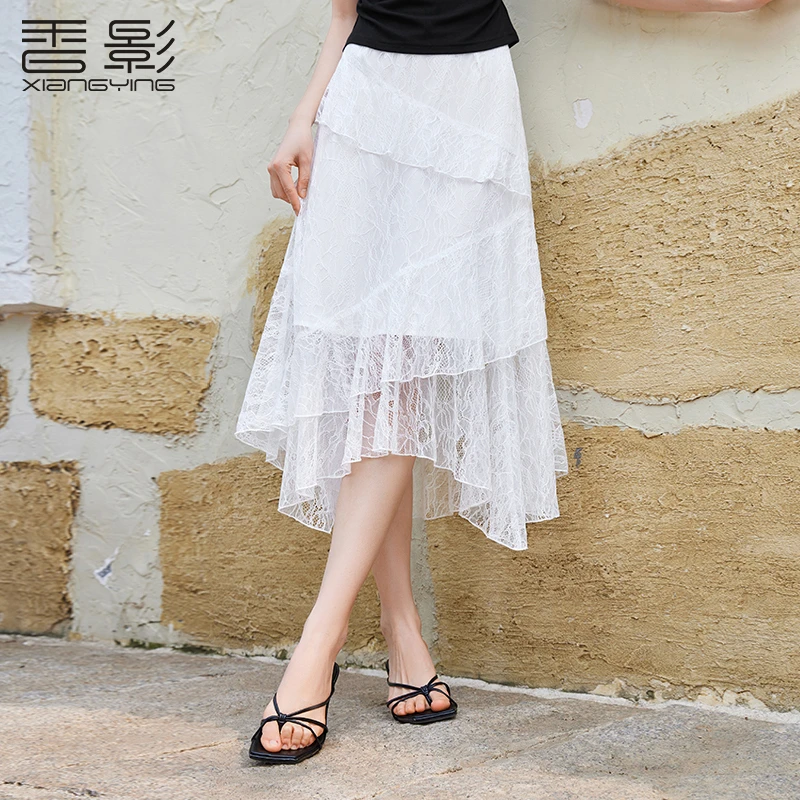 【直播专享】R85S611半身裙 香影蕾丝半身裙女夏季新款白月光层