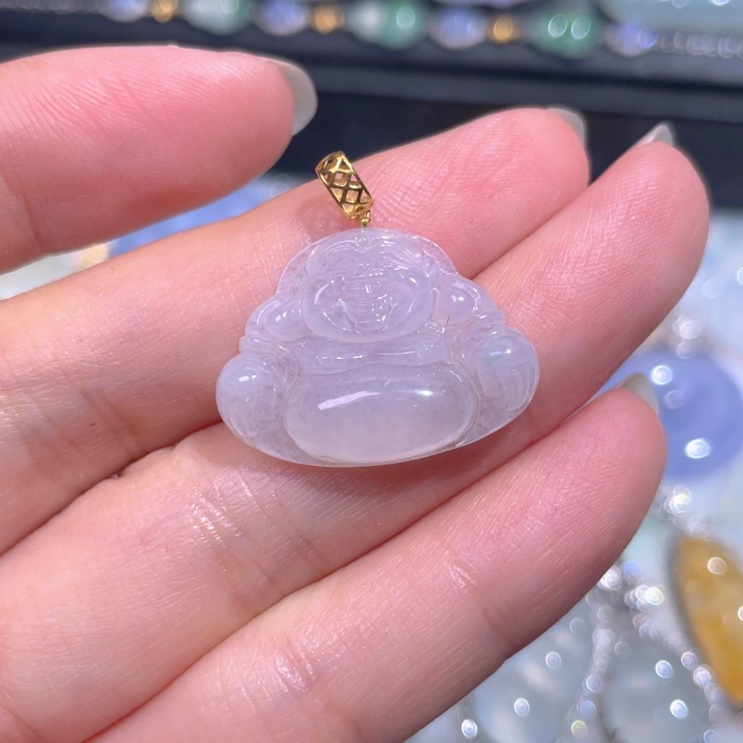 颈饰18K金镶嵌翡翠翡翠