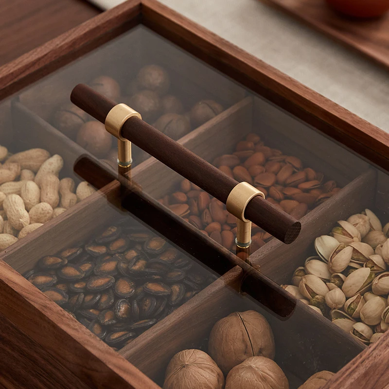【新人补贴】新中式实木六格实木把手分格带盖干果盒干果收纳盒零食