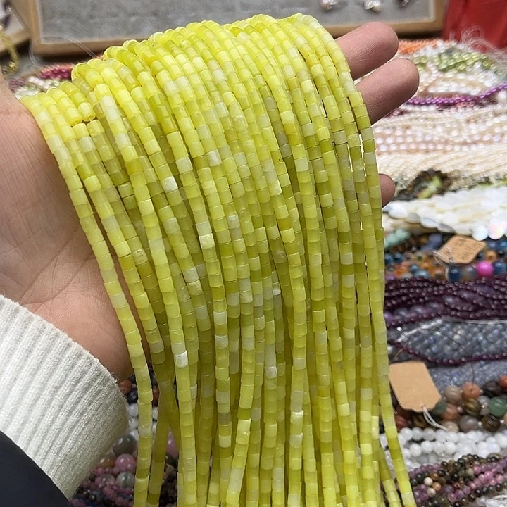 玛瑙/玉髓珠宝半成品未镶嵌一条4mm柠檬玉