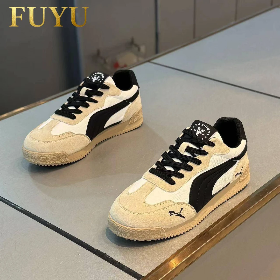 欧洲站潮牌阿甘鞋男士秋冬新款时尚潮流百搭圆头系带休闲板鞋子