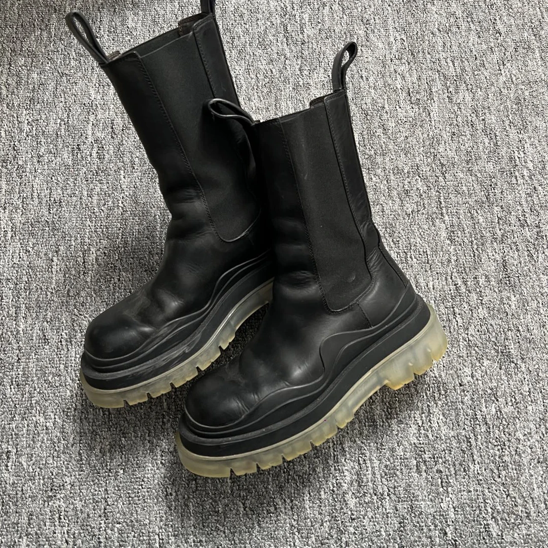 95新 BOTTEGA VENETA/葆蝶家 37.5码/BV靴子透明底/5879