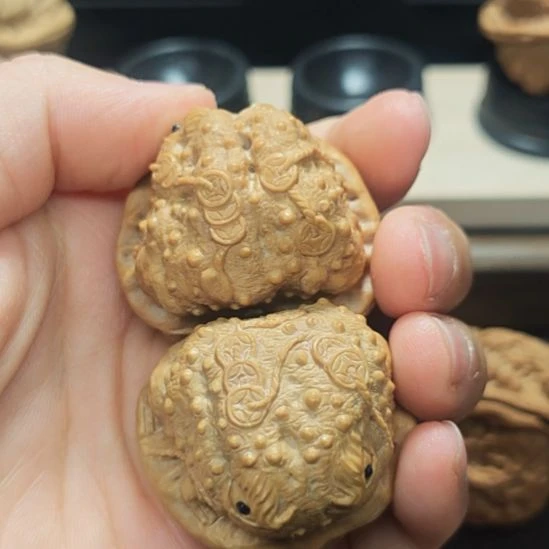 核桃桃核雕刻金蟾