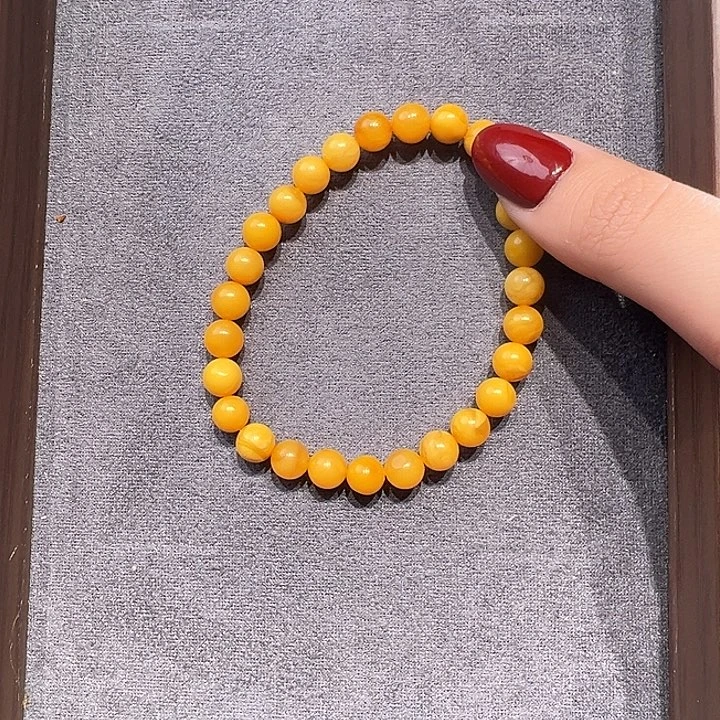 蜜蜡未镶嵌手串7.4mm蜜蜡手串