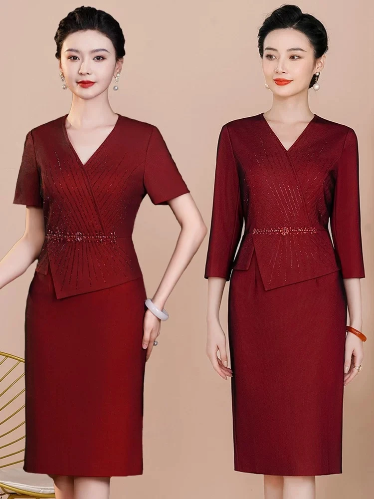 2025喜家婆精品女装婚宴假两件喜时尚喜妈妈婚宴礼服气质优雅6326
