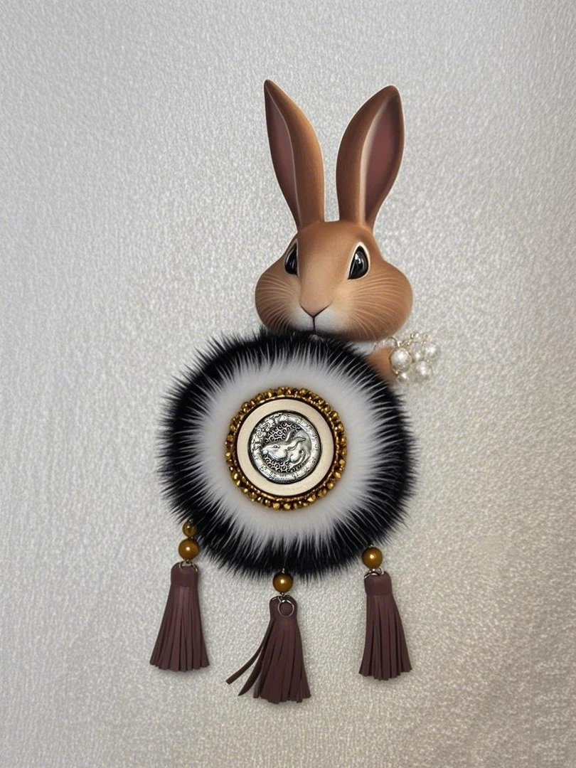 【2025生肖款】生肖兔非遗手工艺制品太阳花车挂
