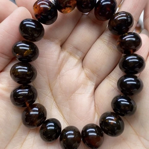 琥珀手链未镶嵌黑*话琥珀13