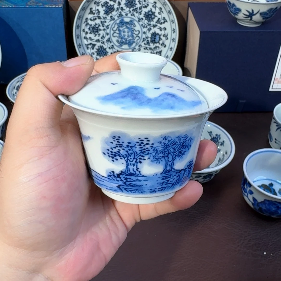 盖碗雨溪山房瓷瓷10