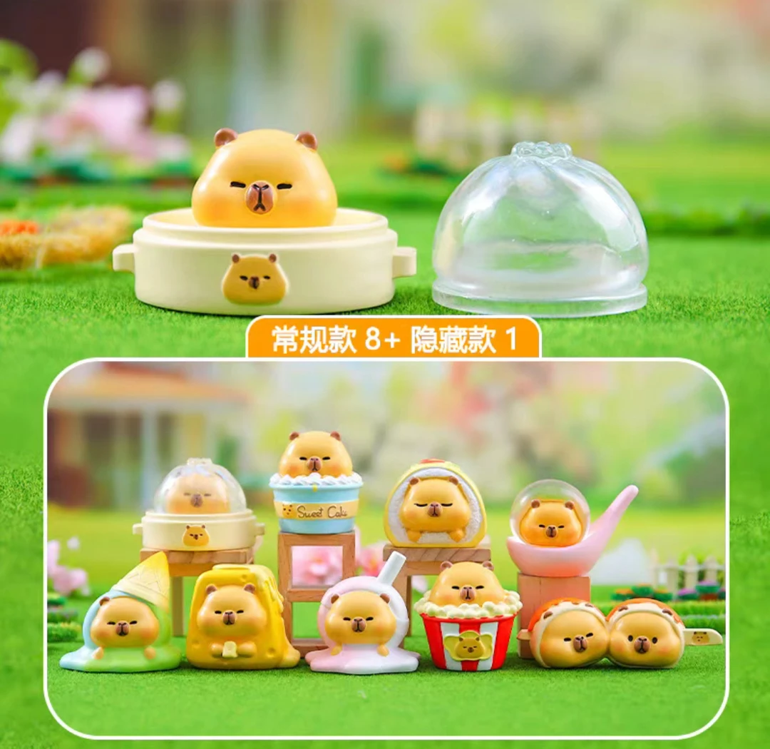 【代拆】卡皮巴拉豚豚美食街潮玩盲盒