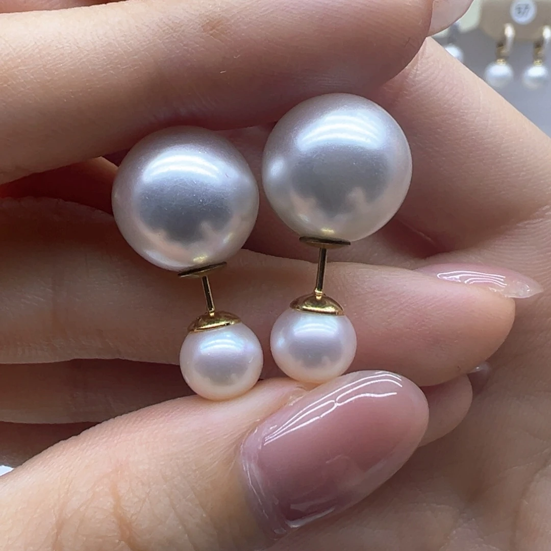 银S925镶嵌淡水珍珠耳饰