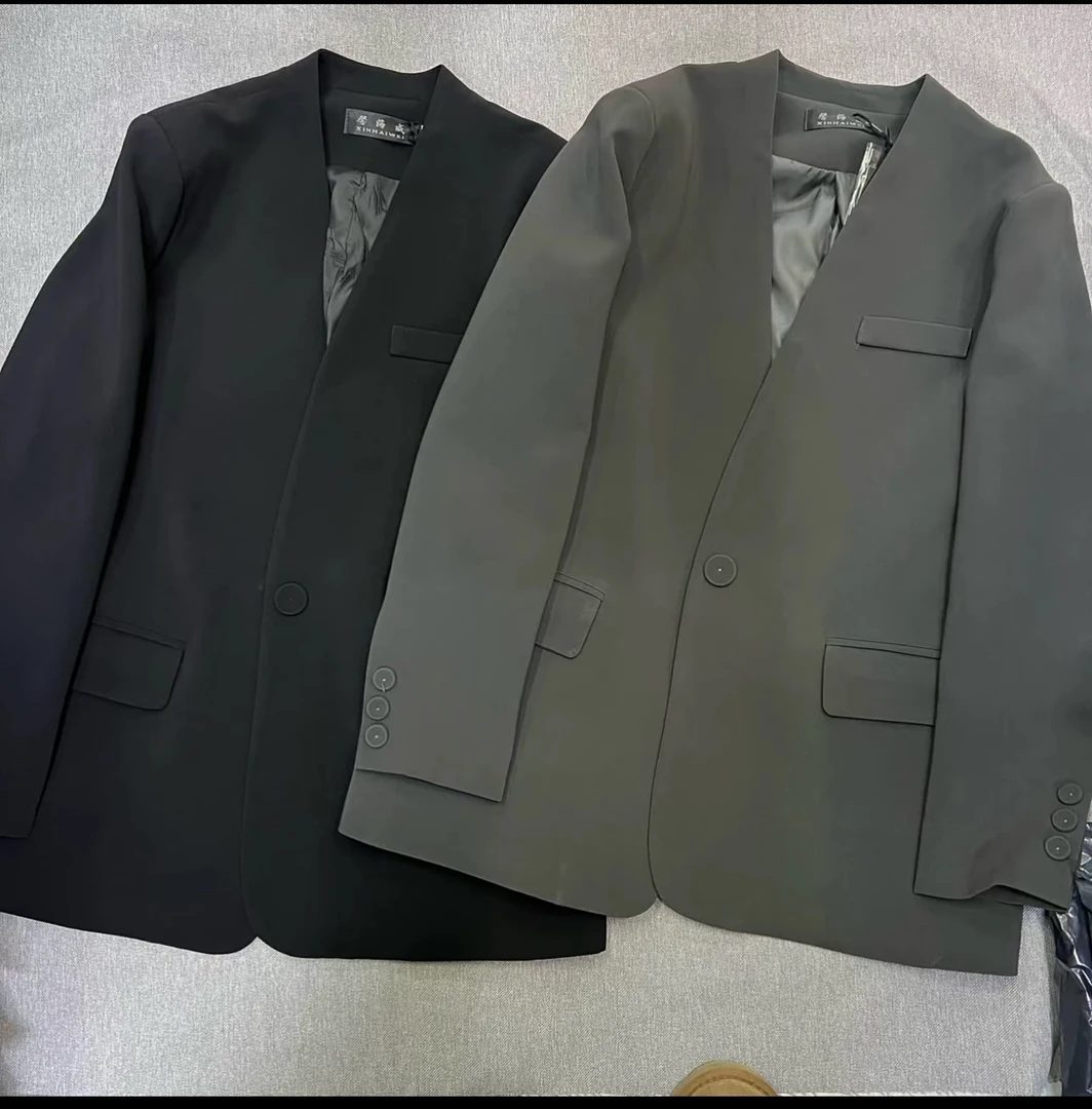 026春款大料V领西服外套