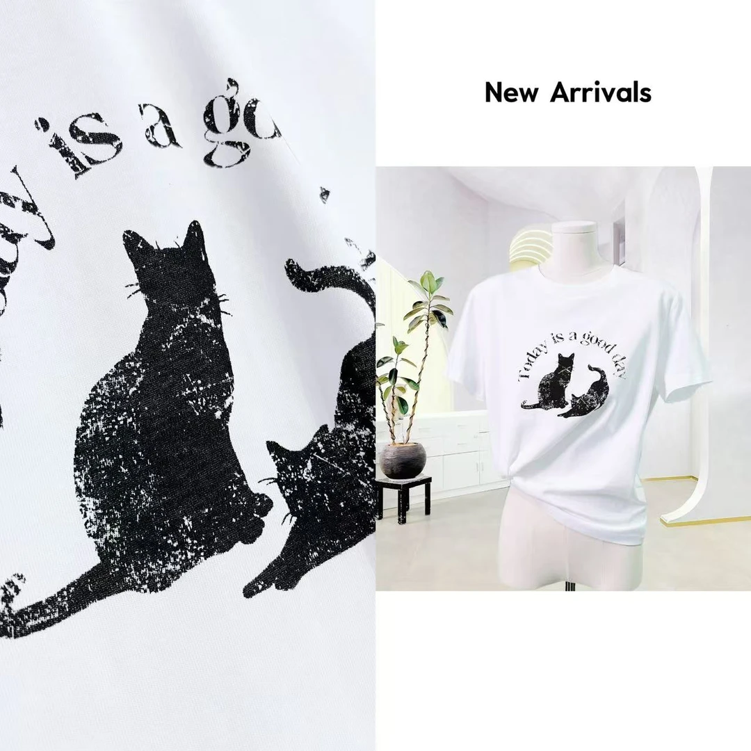 【小马哥专属】两只猫短袖印花T  F136