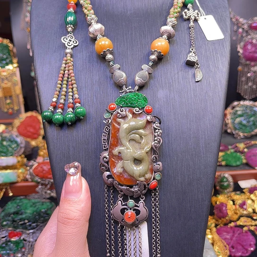 翡翠银S925镶嵌颈饰